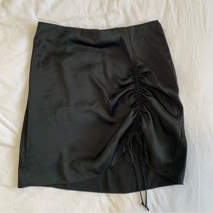 Wilfred Black Ruched Mini Skirt